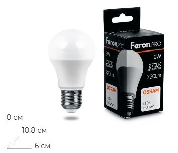 ����� ������������ Feron.PRO LB-1009 ��� E27 9W 175-265V 2700K 38026