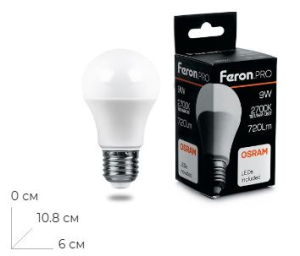 ����� ������������ Feron.PRO LB-1009 ��� E27 9W 175-265V 2700K 38026