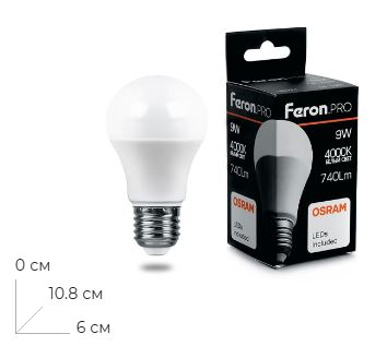 ����� ������������ Feron.PRO LB-1009 ��� E27 9W 175-265V 4000K 38027