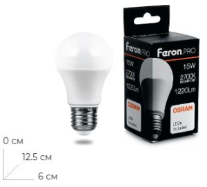 ����� ������������ Feron.PRO LB-1015 ��� E27 15W 175-265V 2700K 38035