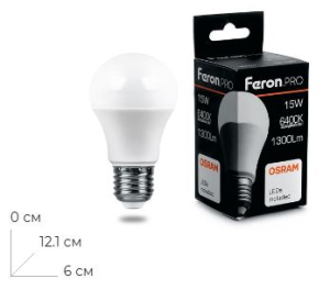����� ������������ Feron.PRO LB-1015 ��� E27 15W 175-265V 6400K 38037