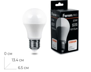 ����� ������������ Feron.PRO LB-1020 ��� E27 20W 175-265V 4000K 38042