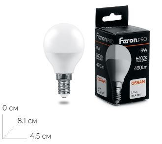 ����� ������������ Feron.PRO LB-1406 ����� E14 6W 175-265V 6400K 38067