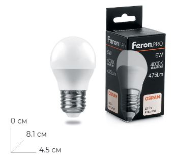 ����� ������������ Feron.PRO LB-1406 ����� E27 6W 175-265V 4000K 38069