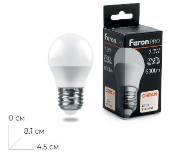 ����� ������������ Feron.PRO LB-1407 ����� E27 7.5W 175-265V 2700K 38074