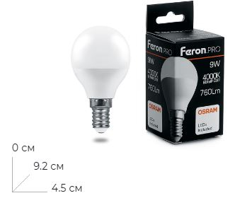 ����� ������������ Feron.PRO LB-1409 ����� E14 9W 175-265V 4000K 38078