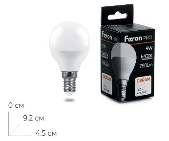 ����� ������������ Feron.PRO LB-1409 ����� E14 9W 175-265V 6400K 38079