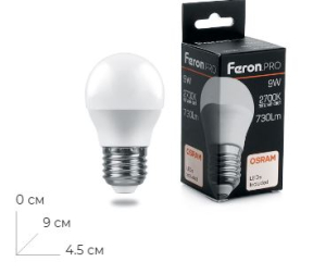 ����� ������������ Feron.PRO LB-1409 ����� E27 9W 175-265V 2700K 38080
