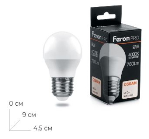 ����� ������������ Feron.PRO LB-1409 ����� E27 9W 175-265V 4000K 38081