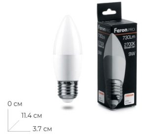 ����� ������������ Feron.PRO LB-1309 ����� E27 9W 175-265V 2700K 38062