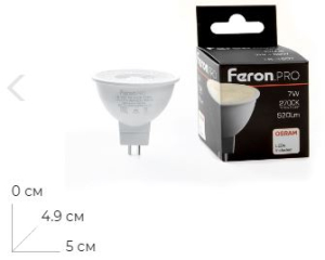 ����� ������������ � ������ 110 �������� Feron.PRO LB-1607 G5.3 7W 175-265V 2700K 38185