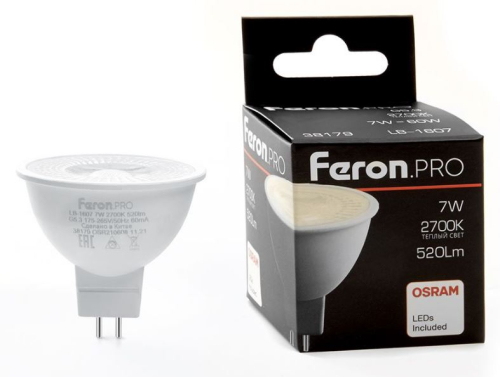 ����� ������������  � ������ 38 �������� Feron.PRO LB-1607 G5.3 7W 175-265V 2700K  38179