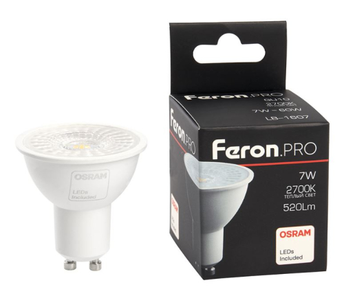 ����� ������������ Feron.PRO LB-1607 GU10 7W 175-265V 2700K 38176 � ������ 38 ��������