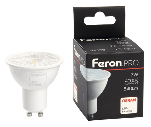 ����� ������������ Feron.PRO LB-1607 GU10 7W 175-265V 4000K 38183