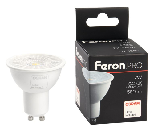 ����� ������������ Feron.PRO LB-1607 GU10 7W 175-265V 6400K 38184  � ������ 110 ��������